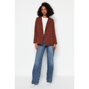 Trendyol Brown Regular Lined Double Breasted Blazer with Closure