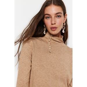 Trendyol Beige Pearl Detailed Knitwear Sweater
