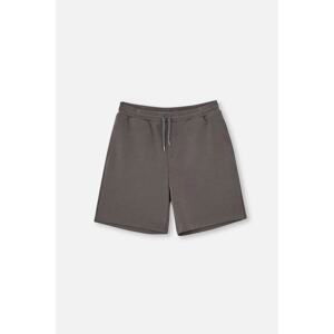Dagi Gray Modal Elastic Waist Shorts with Back Pocket Detail