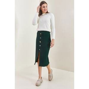 Bianco Lucci Women's Buttoned Knitwear Skirt