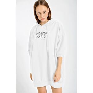 Bigdart 4125 White Oversize Sweat Dress