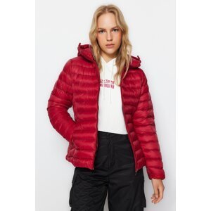 Trendyol Claret Red vodoodpudivý nafukovací kabát so skladacou taškou detailne