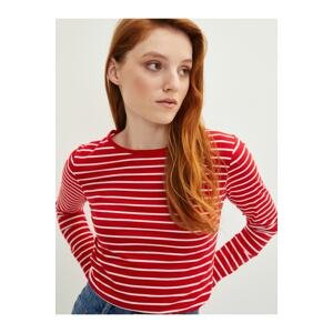 LC Waikiki Women's Crew Neck Striped Long Sleeve Cotton T-Shirt