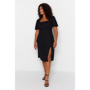 Trendyol Curve Black Slit Knitted Dress