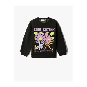 Koton Floral Sweatshirt Long Sleeve Crew Neck Raised