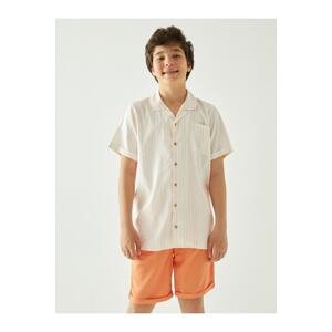 LC Waikiki Boys' Striped Linen Blend Shirt and Shorts