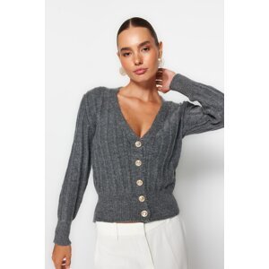 Trendyol Gray Soft Textured Knitwear Cardigan