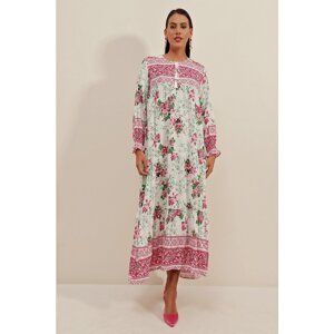 Bigdart 1947 Patterned Long Dress - H.fuchsia