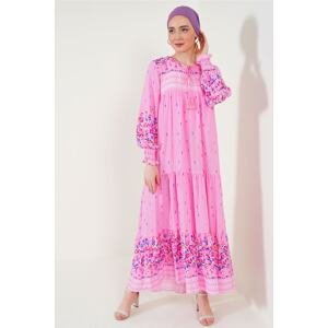 Bigdart 2175 vzorované hidžábové šaty - ružové