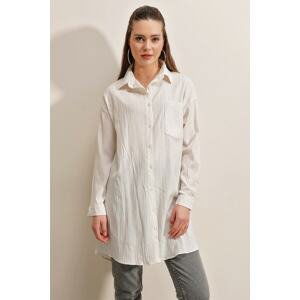 Bigdart 5884 Long, woven Shirt - White