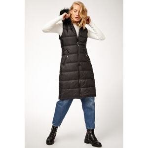 Bigdart 10233 Sheepskin Hooded Inflatable Vest - Black