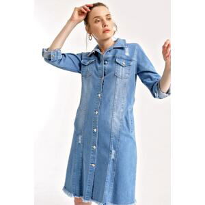 Bigdart 0614 Long Denim Jacket - Blue