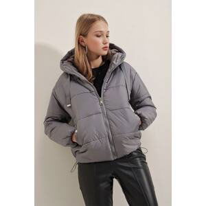 Bigdart 5117 Puffy Hooded Coat - Gray