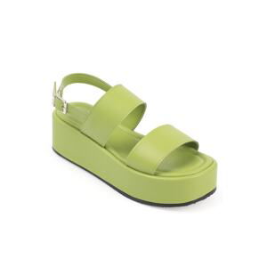 Capone Outfitters Capone Women's Chunky Double Strap Wedge Heels Pistachio Women's Flatform Sandals