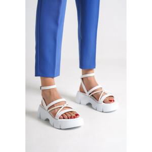 Capone Outfitters Capone White Women's Sandals with a thick soled Ankle Strap Comfort sole.