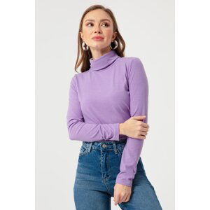 Lafaba Women's Lilac Turtleneck Knitted Blouse