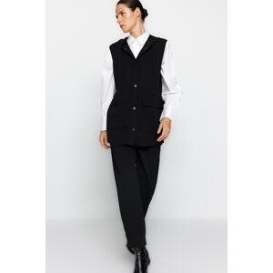 Trendyol Black Pocket Detailed Scuba Crepe Vest, Trousers Bottom-Top Set