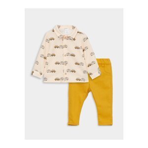 LC Waikiki Printed Long Sleeve Baby Boy Shirt and Trousers Set of 2