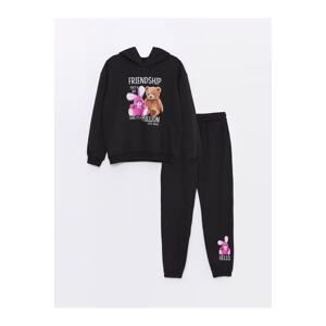 LC Waikiki Girls' Hoodie with Printed Long Sleeve Sweatshirts and Sweatpants.