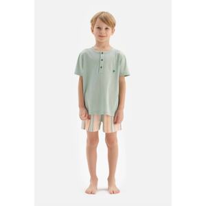 Dagi Mint Half Pops, Embroidery Detailed T-shirts, Shorts, Pajamas Set.