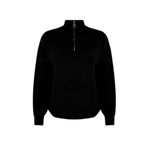 Trendyol Curve Čierne Zapínanie na zips Pletený sveter