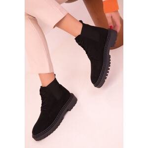 Soho Women's Black Suede Boots & Booties 17622