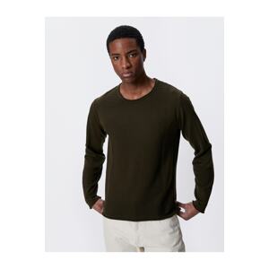 Koton Basic Knitwear Sweater Textured Round Neck Slim Fit