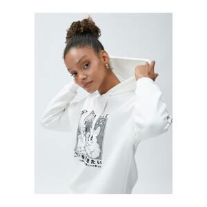 Koton Anime Sweatshirt Oversize Hooded Long Sleeve