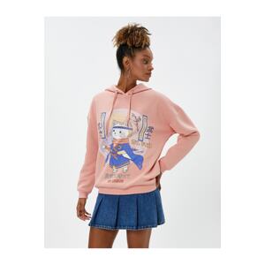 Koton Anime Sweatshirt Hooded Long Sleeve Printed