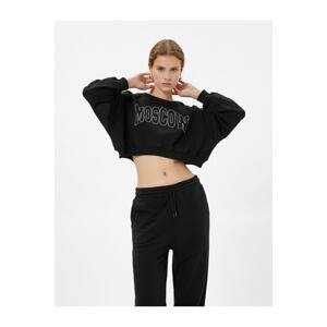 Koton Crop Sport Sweat Printed Relax Fit