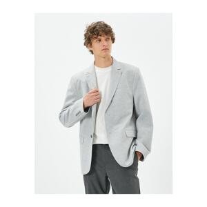 Koton Blazer Jacket Slim Fit Buttoned Double Pocket Detailed