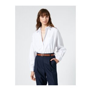Koton Basic Shirt Long Sleeve Buttoned Pocket Detail Cotton