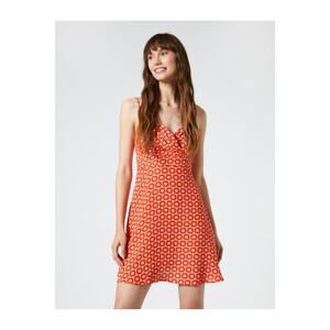 Koton Mini Dress with Thin, Adjustable Straps, Geometric Pattern