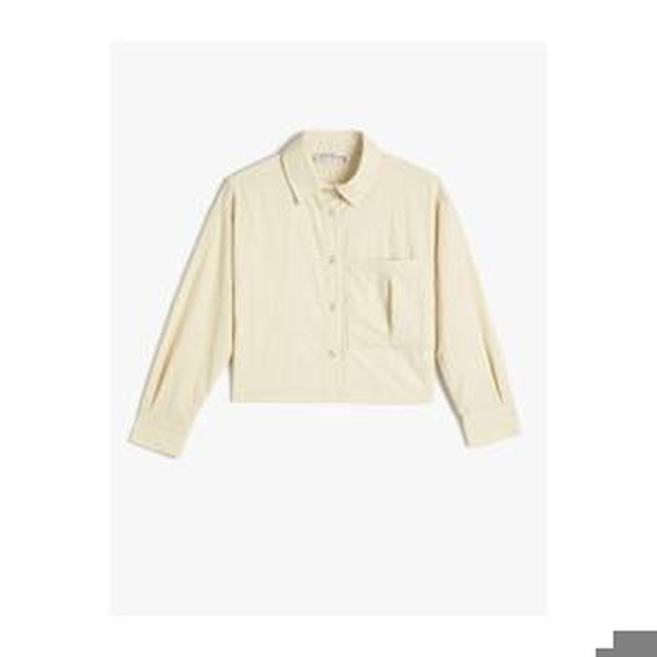 Koton Shirt With Long Sleeves, Wide Pocket Detailed and Snap Buttons Parachute Fabric