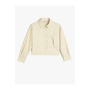 Koton Shirt With Long Sleeves, Wide Pocket Detailed and Snap Buttons Parachute Fabric