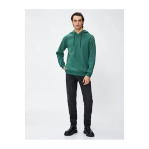 Koton Slogan Printed Sweatshirt Raglan Sleeve Crew Neck Ribbed 4wam70052mk Green