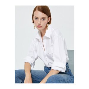 Koton Classic Shirt with Long Sleeves, Buttoned Standard Cut, Pocket