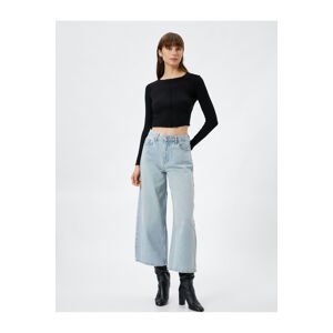 Koton Crop rozšírené džínsy džínsy s vysokým pásom - Sandra Jean