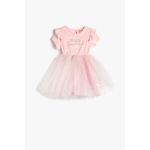 Koton Dress Tutu Skirt Frilly Short Sleeve Cotton Embroidered Detail