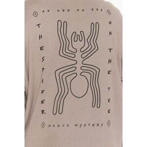 Trendyol Stone Men's Oversize/Wide-Cut Animal Print Thick Cotton Sweatshirt.