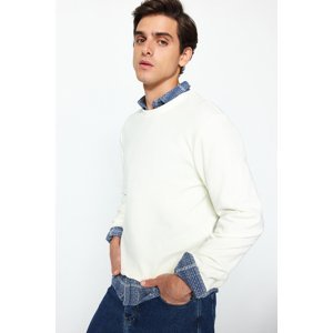 Trendyol Limited Edition Ecru Men's Regular/Real Cut Premium Soft-touch Brushed Sweatshirt.