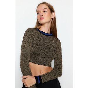 Trendyol hnedý super crop pletený sveter