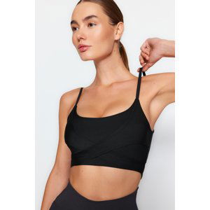 Trendyol Black Cross-Strap Detail Medium Support/Shaping Sports Bra