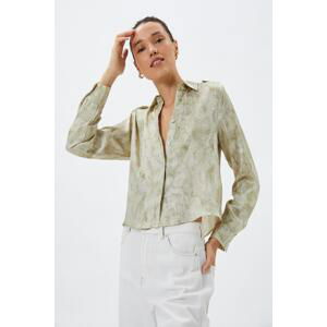 Koton Green Patterned Women's Shirt