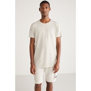 GRIMELANGE Greg Men's Slim Fit Long Length Ultra Flexible Cotton Lycra T-shirt
