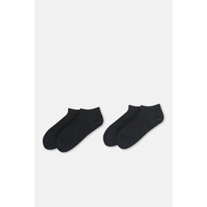 Dagi Black 6926 Men's Bamboo Booties Socks 2-Pack