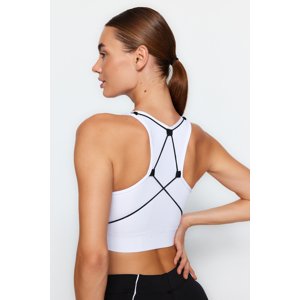 Trendyol White Support/Shaping Elastic Detail Sports Bra