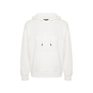 Trendyol Thick Ecru, Fleece Inside Oversized/Wide Fit with a Hooded Basic Knitted Sweatshirt