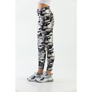 BİKELİFE White Camouflage Pattern Gabardine Leggings Pants