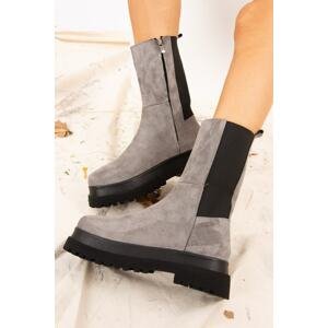 Fox Shoes Women's Gray Suede Boots